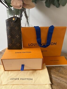 Authentic Louis Vuitton Monogram Etui Lunette PM Glasses Case